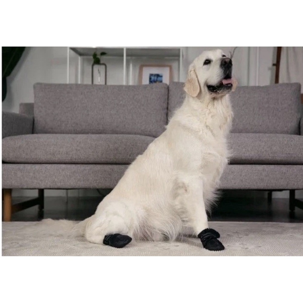 Versa Vine Dog Shoes Size XL Waterproof Anti Slip Pet Boots Black Set of 4